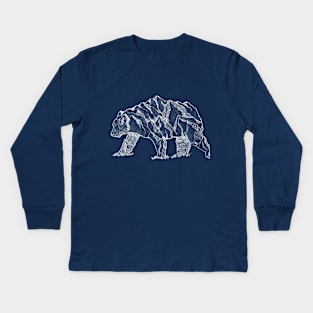 Peak Bear (Light) Kids Long Sleeve T-Shirt